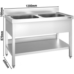 Стол-мойка GGM Gastro STK126BM2 (Inox) Thumb
