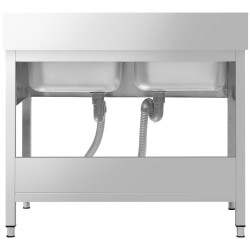 Стол-мойка GGM Gastro STK126BM2 (Inox) Thumb
