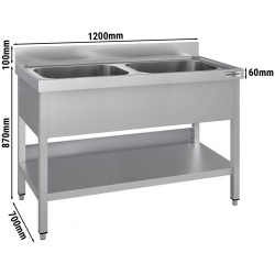 Masa cu chiuveta GGM Gastro STK127BM2#ECO (Inox) Thumb