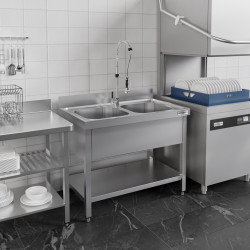 Стол-мойка GGM Gastro STK127BM2 (Inox) Thumb