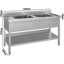 Стол-мойка GGM Gastro STK146BM2#ECO (Inox) Thumb