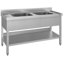 Стол-мойка GGM Gastro STK146BM2#ECO (Inox)