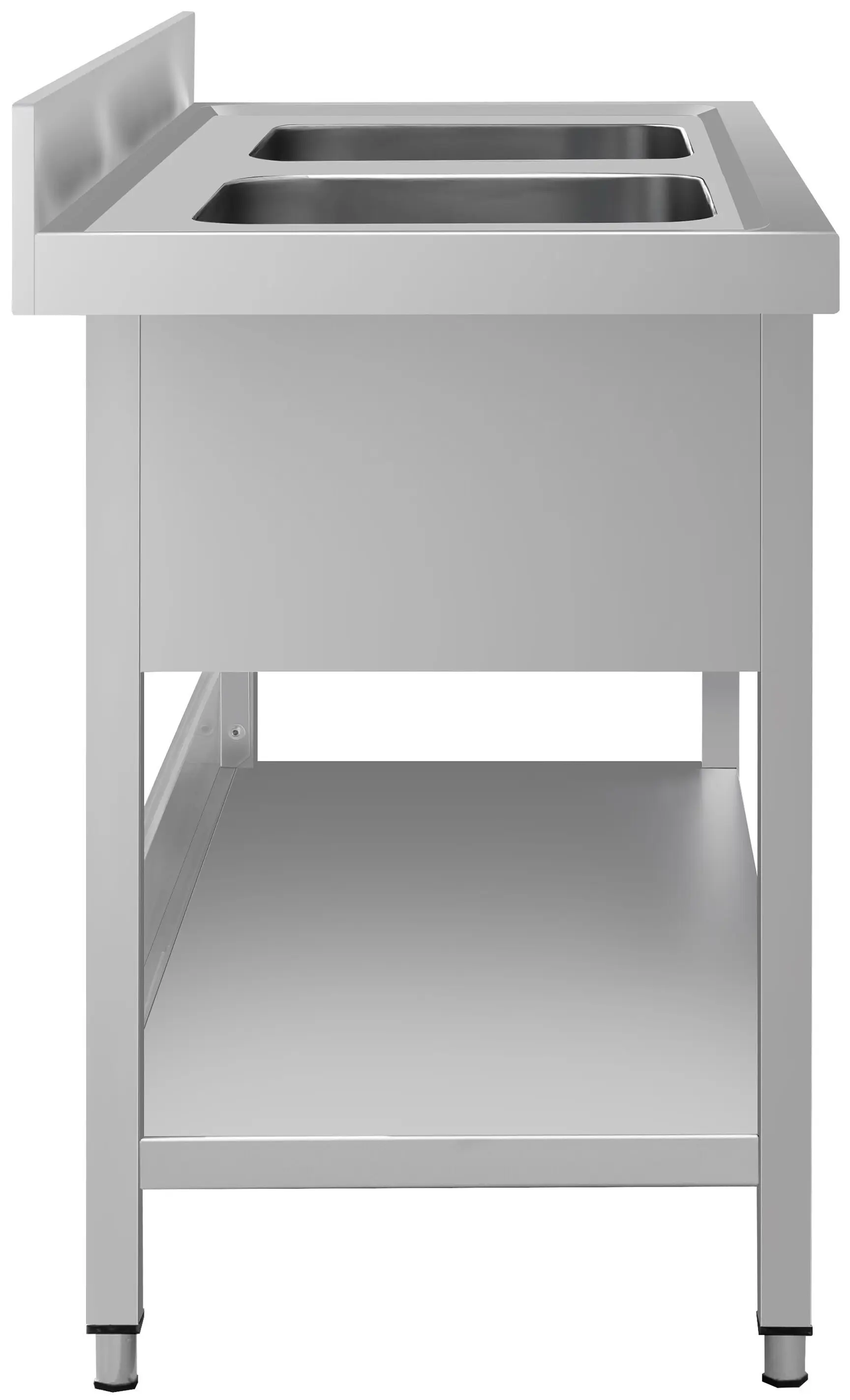 Стол-мойка GGM Gastro STK146BM2#ECO (Inox) - 4