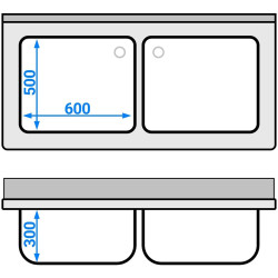 Стол-мойка GGM Gastro STK147BM2 (Inox) Thumb