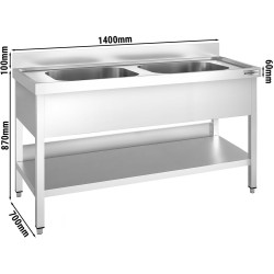 Стол-мойка GGM Gastro STK147BM2 (Inox) Thumb