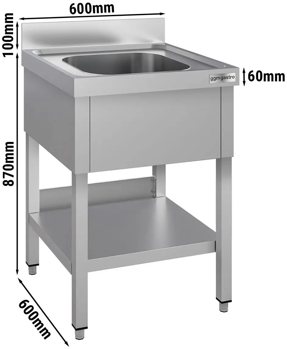 Стол-мойка GGM Gastro STK66BM1#ECO (Inox) - 8