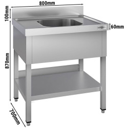 Стол-мойка GGM Gastro STK87BM1#ECO (Inox) Thumb