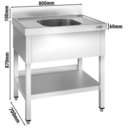 Стол-мойка GGM Gastro STK87BM1 (Inox) Thumb