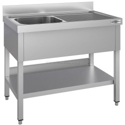 Стол с мойкой GGM Gastro STK106BL1#ECO (Inox)