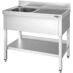 Стол с мойкой GGM Gastro STK106BL1 (Inox) Thumb