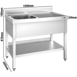 Стол с мойкой GGM Gastro STK106BL1 (Inox) Thumb