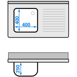 Стол с мойкой GGM Gastro STK106BL1 (Inox) Thumb