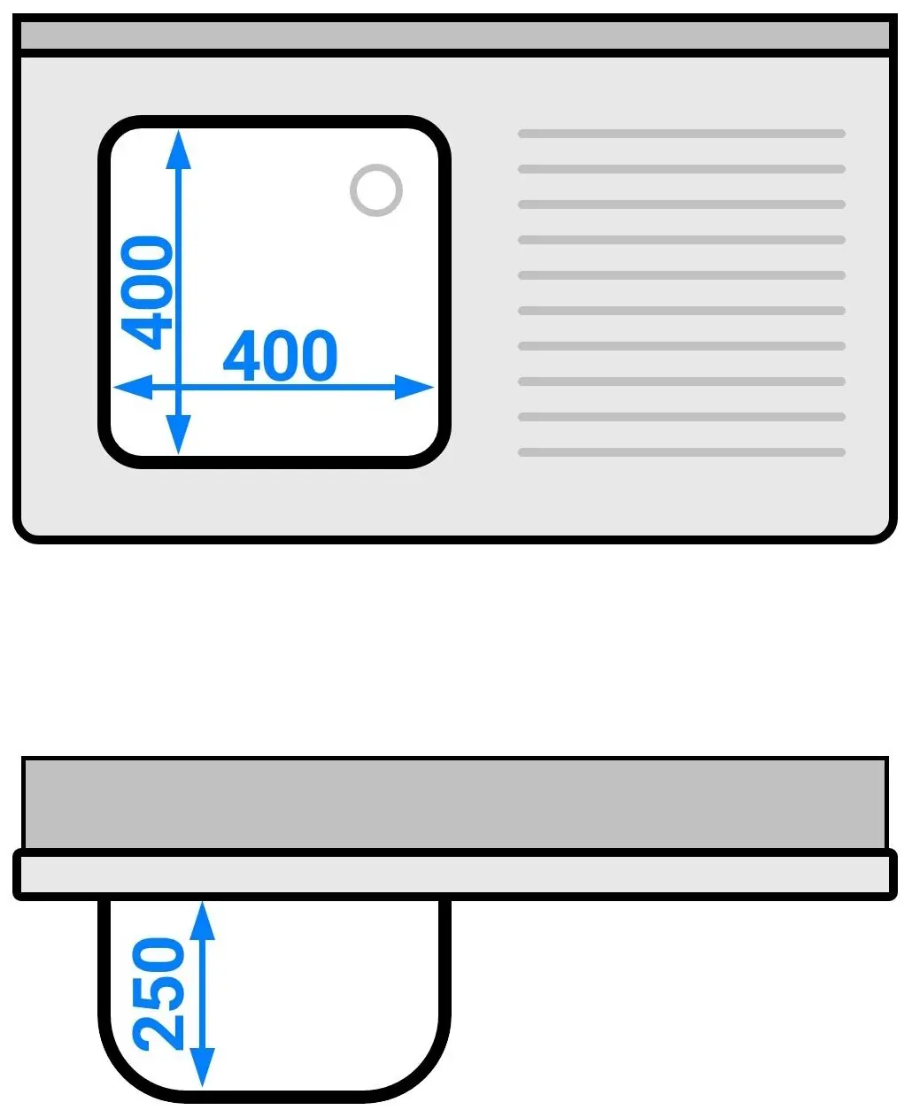 Стол с мойкой GGM Gastro STK106BL1 (Inox) - 5