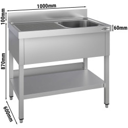 Стол с мойкой GGM Gastro STK106BR1#ECO (Inox) Thumb