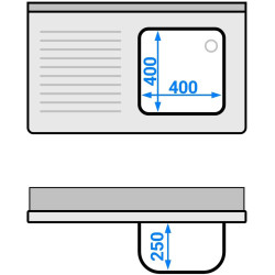 Стол с мойкой GGM Gastro STK106BR1#ECO (Inox) Thumb
