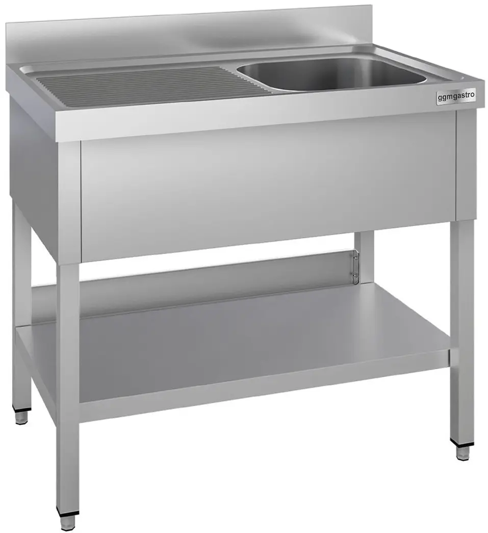 Стол с мойкой GGM Gastro STK106BR1#ECO (Inox)