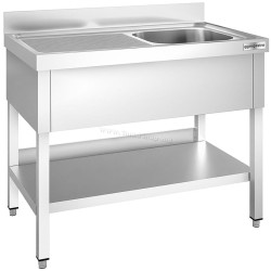 Стол с мойкой GGM Gastro STK106BR1 (Inox)
