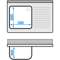 Стол с мойкой GGM Gastro STK107BL1#ECO (Inox) Thumb