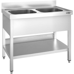 Стол с мойкой GGM Gastro STK107BM2 (Inox)