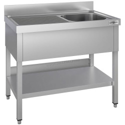 Стол с мойкой GGM Gastro STK107BR1#ECO (Inox)