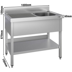 Стол с мойкой GGM Gastro STK107BR1#ECO (Inox) Thumb