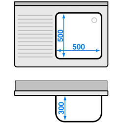Стол с мойкой GGM Gastro STK107BR1#ECO (Inox) Thumb