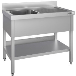 Стол с мойкой GGM Gastro STK126BL1#ECO (Inox)