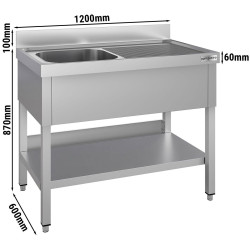 Стол с мойкой GGM Gastro STK126BL1#ECO (Inox) Thumb