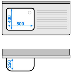 Стол с мойкой GGM Gastro STK126BL1#ECO (Inox) Thumb