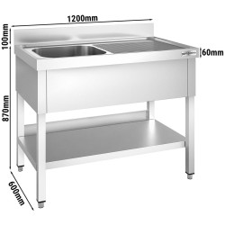 Masa cu chiuveta GGM Gastro STK126BL1 (Inox) Thumb