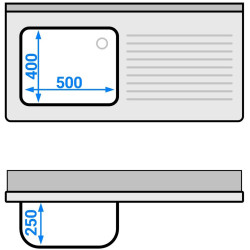 Masa cu chiuveta GGM Gastro STK126BL1 (Inox) Thumb