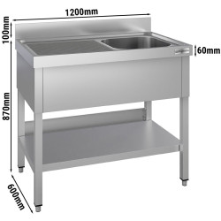 Стол с мойкой GGM Gastro STK126BR1#ECO (Inox) Thumb