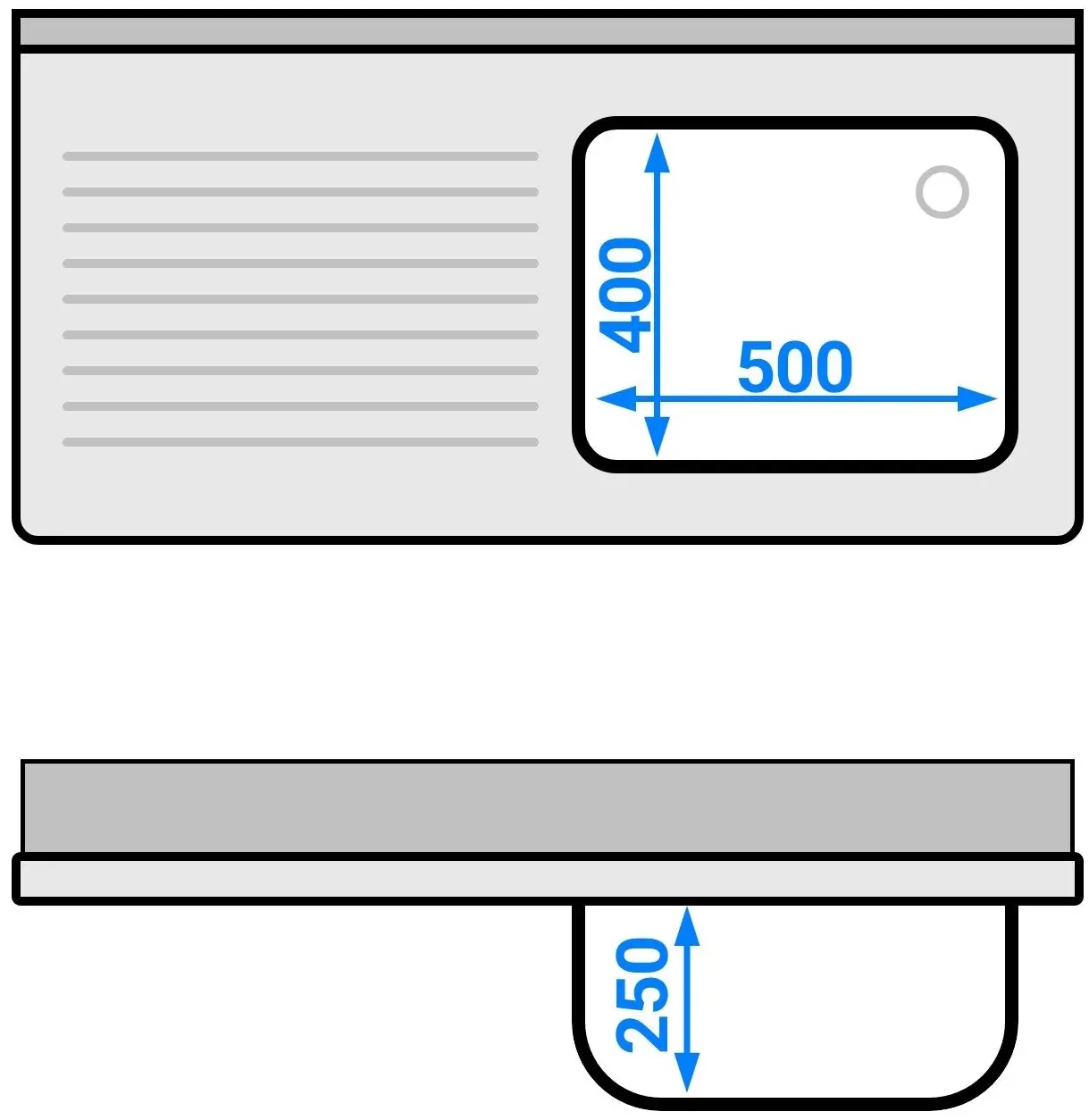 Стол с мойкой GGM Gastro STK126BR1#ECO (Inox) - 9