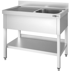 Стол с мойкой GGM Gastro STK126BR1 (Inox) Thumb