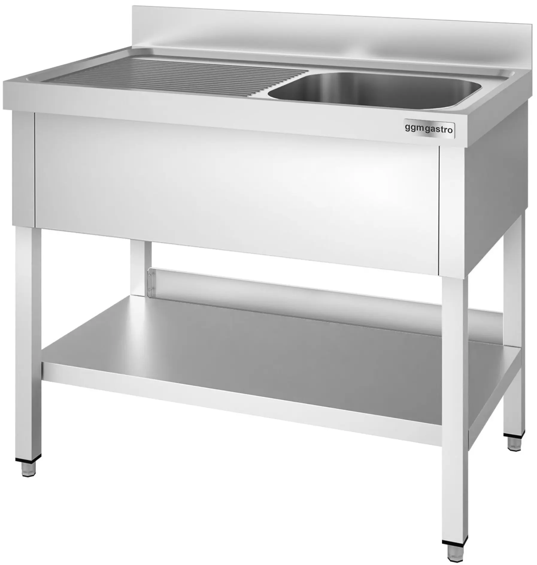 Стол с мойкой GGM Gastro STK126BR1 (Inox) - 3