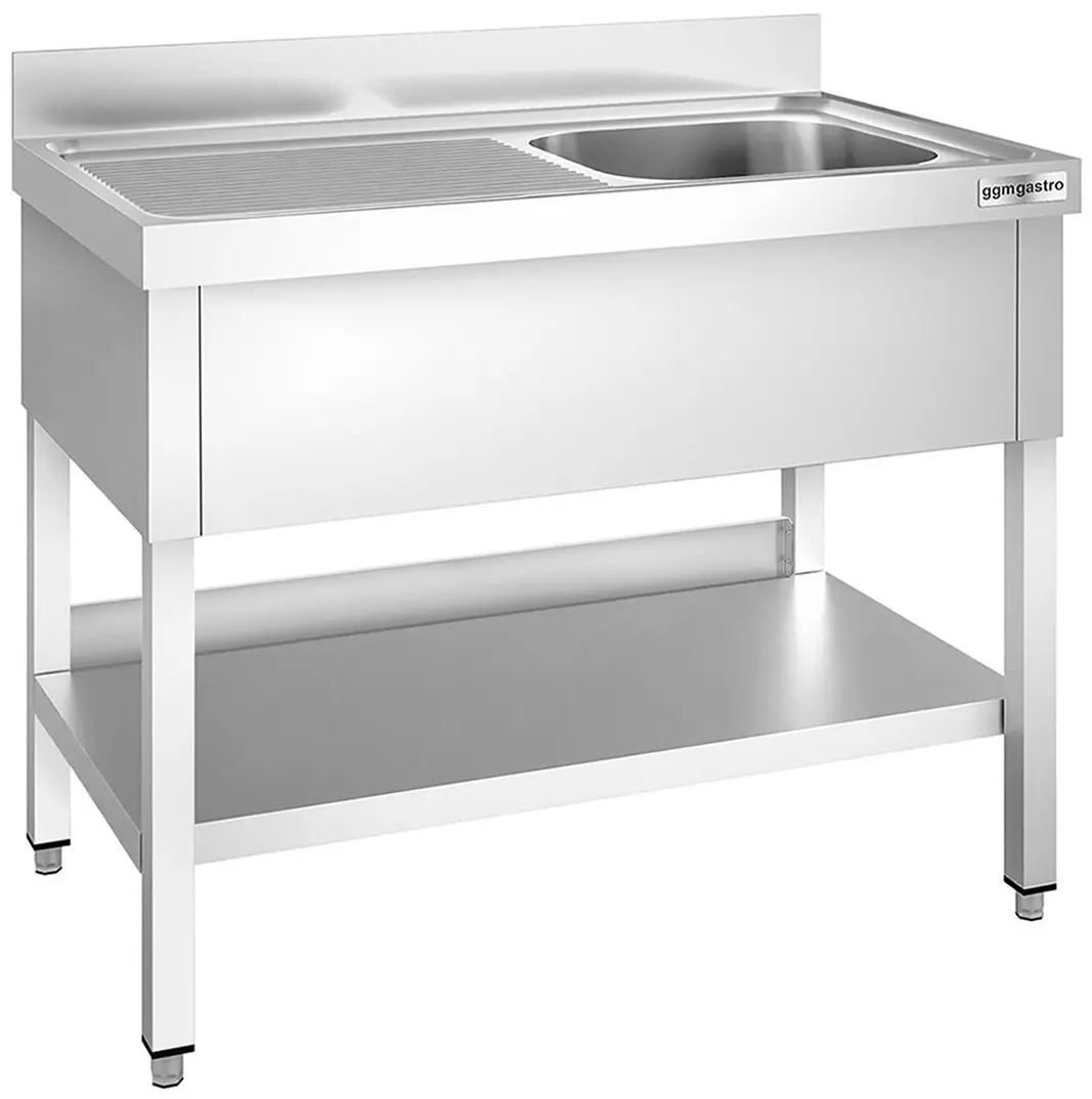 Стол с мойкой GGM Gastro STK126BR1 (Inox)