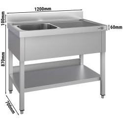 Стол с мойкой GGM Gastro STK127BL1#ECO (Inox) Thumb