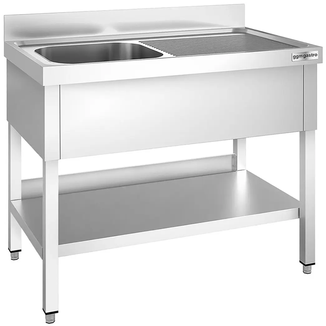 Стол с мойкой GGM Gastro STK127BL1 (Inox)