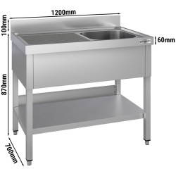 Стол с мойкой GGM Gastro STK127BR1#ECO (Inox) Thumb