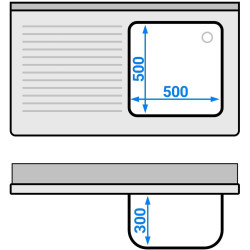 Стол с мойкой GGM Gastro STK127BR1#ECO (Inox) Thumb