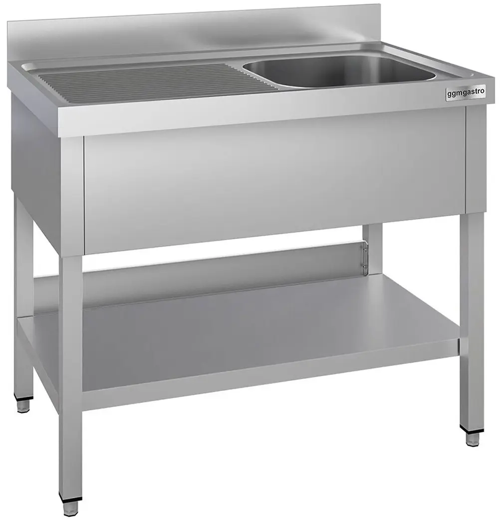 Стол с мойкой GGM Gastro STK127BR1#ECO (Inox)