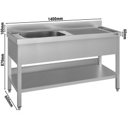 Masa cu chiuveta GGM Gastro STK146BL1#ECO (Inox) Thumb