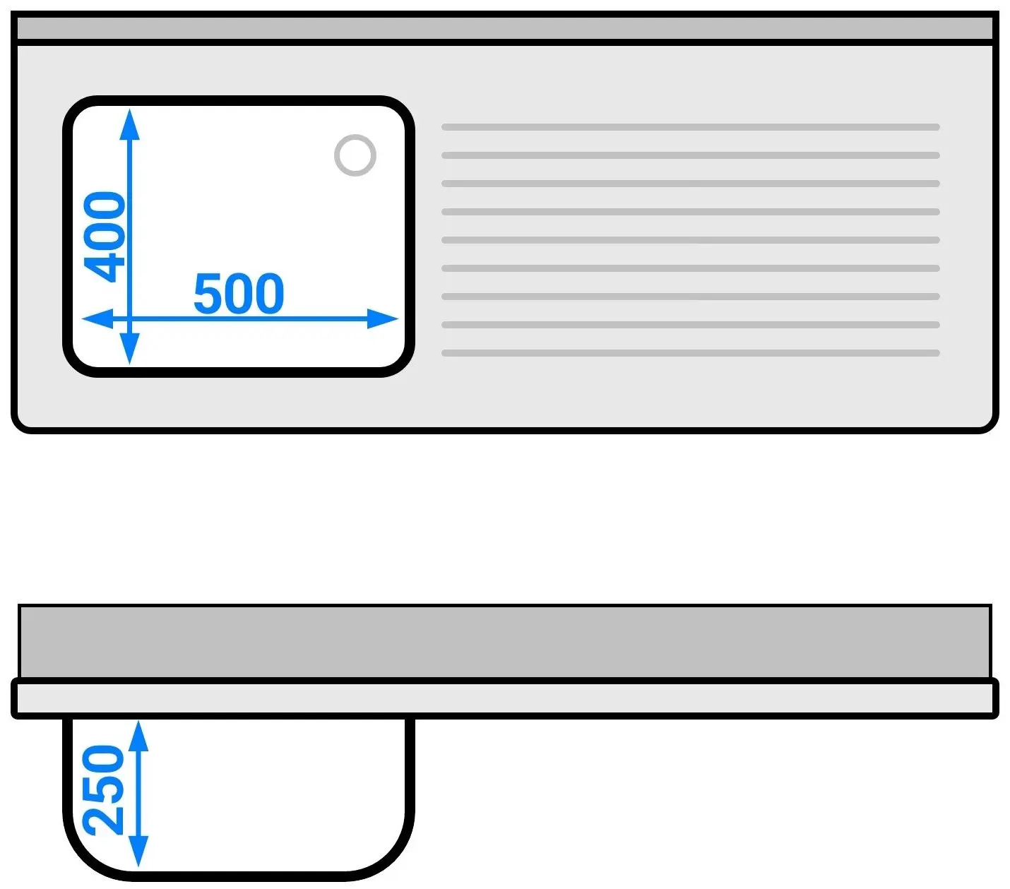 Стол с мойкой GGM Gastro STK146BL1 (Inox) - 10