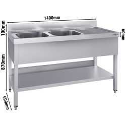 Masa cu chiuveta GGM Gastro STK146BL2#ECO (Inox) Thumb