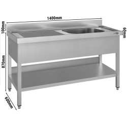 Стол с мойкой GGM Gastro STK146BR1#ECO (Inox) Thumb