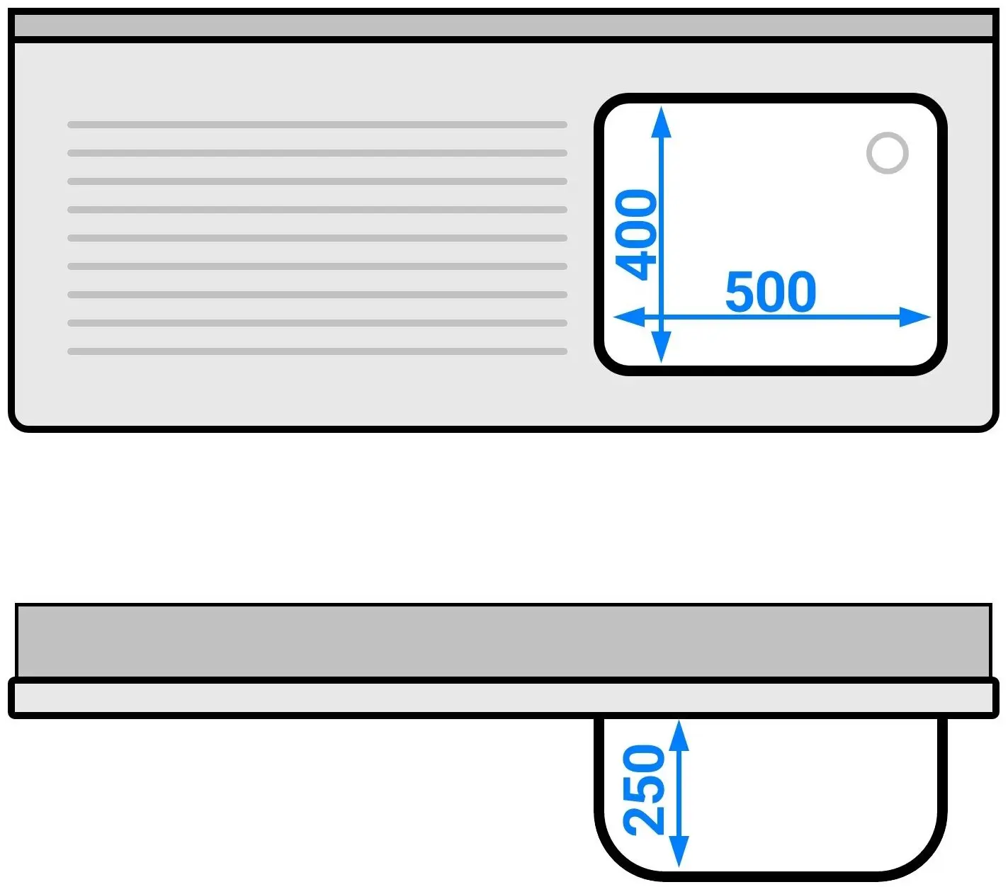 Стол с мойкой GGM Gastro STK146BR1#ECO (Inox) - 5