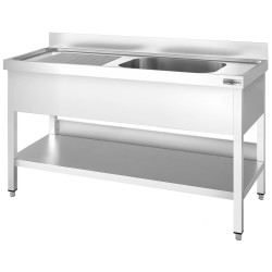 Стол с мойкой GGM Gastro STK146BR1 (Inox) Thumb