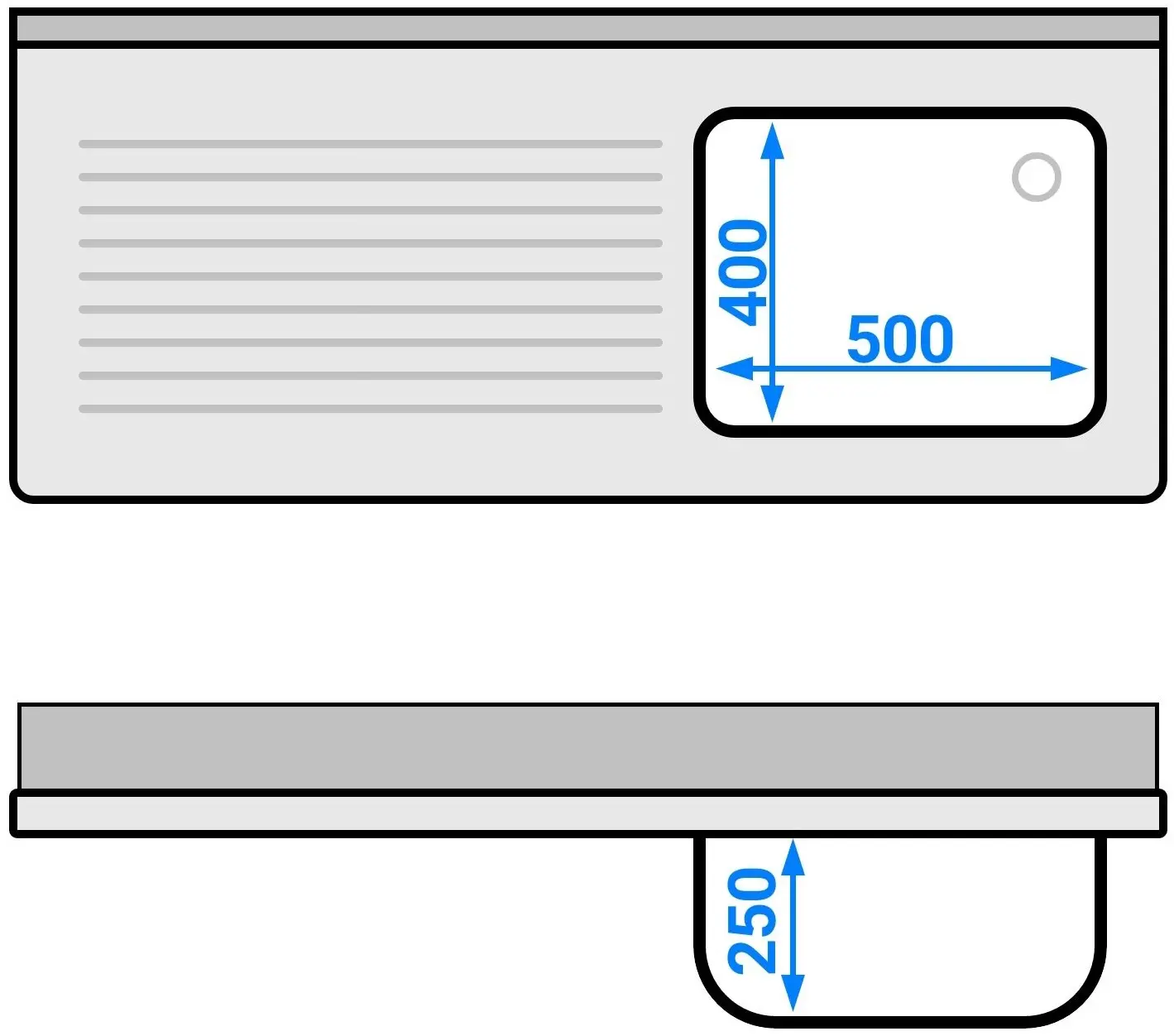 Стол с мойкой GGM Gastro STK146BR1 (Inox) - 10