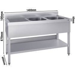 Masa cu chiuveta GGM Gastro STK146BR2#ECO (Inox) Thumb