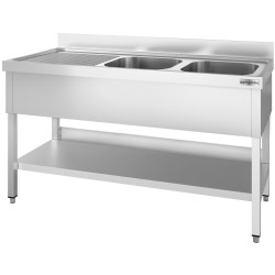 Стол с мойкой GGM Gastro STK146BR2 (Inox) Thumb